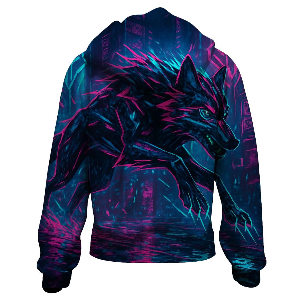 Neon Tide Urban Wolf designer hoodies