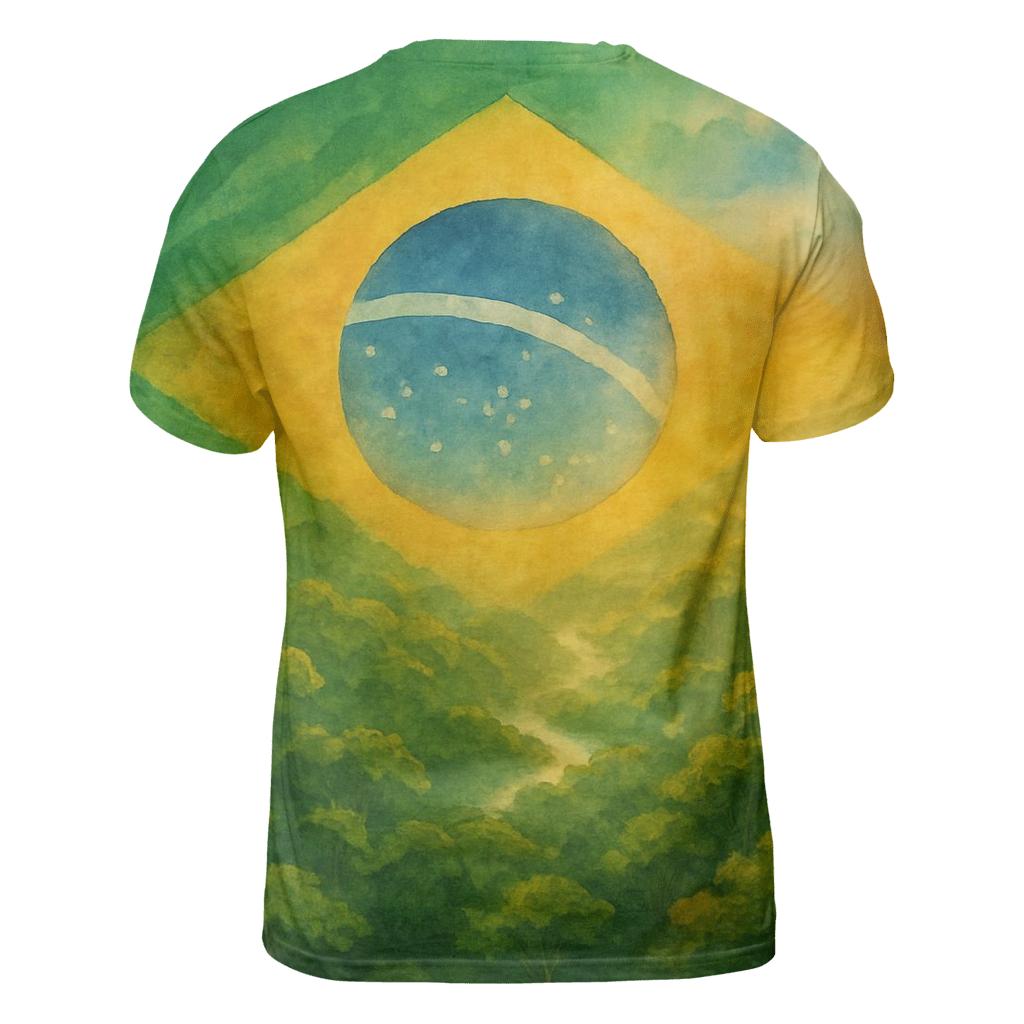 Brazilian Forest Flag Dream vibrant all-over design tees