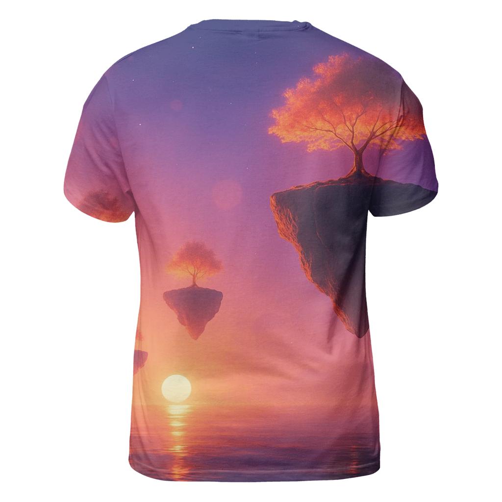 Floating Islands Of Ember vibrant all-over design tees