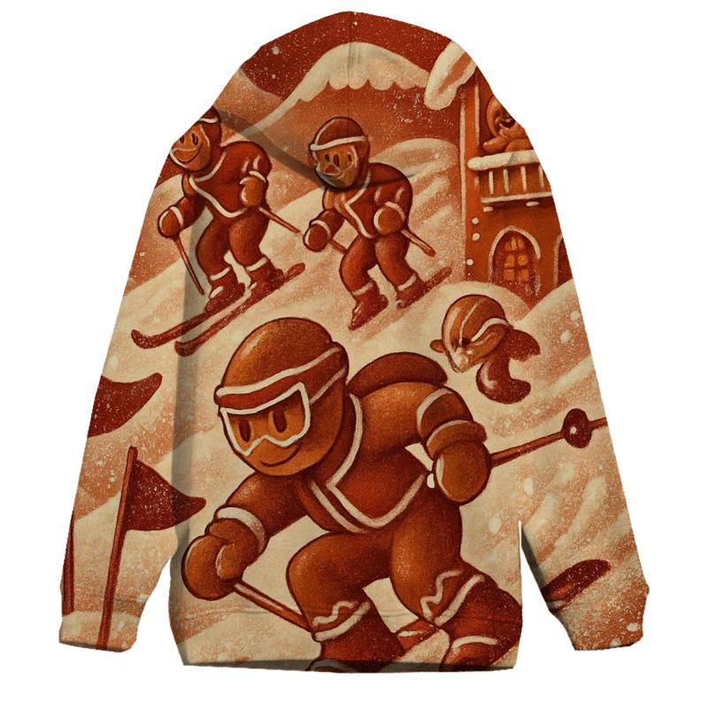 Gingerbread Alpine Ski Race designer hoodies