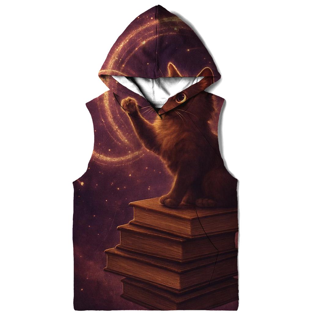 Time Ripple Library Cat lightweight hoodies