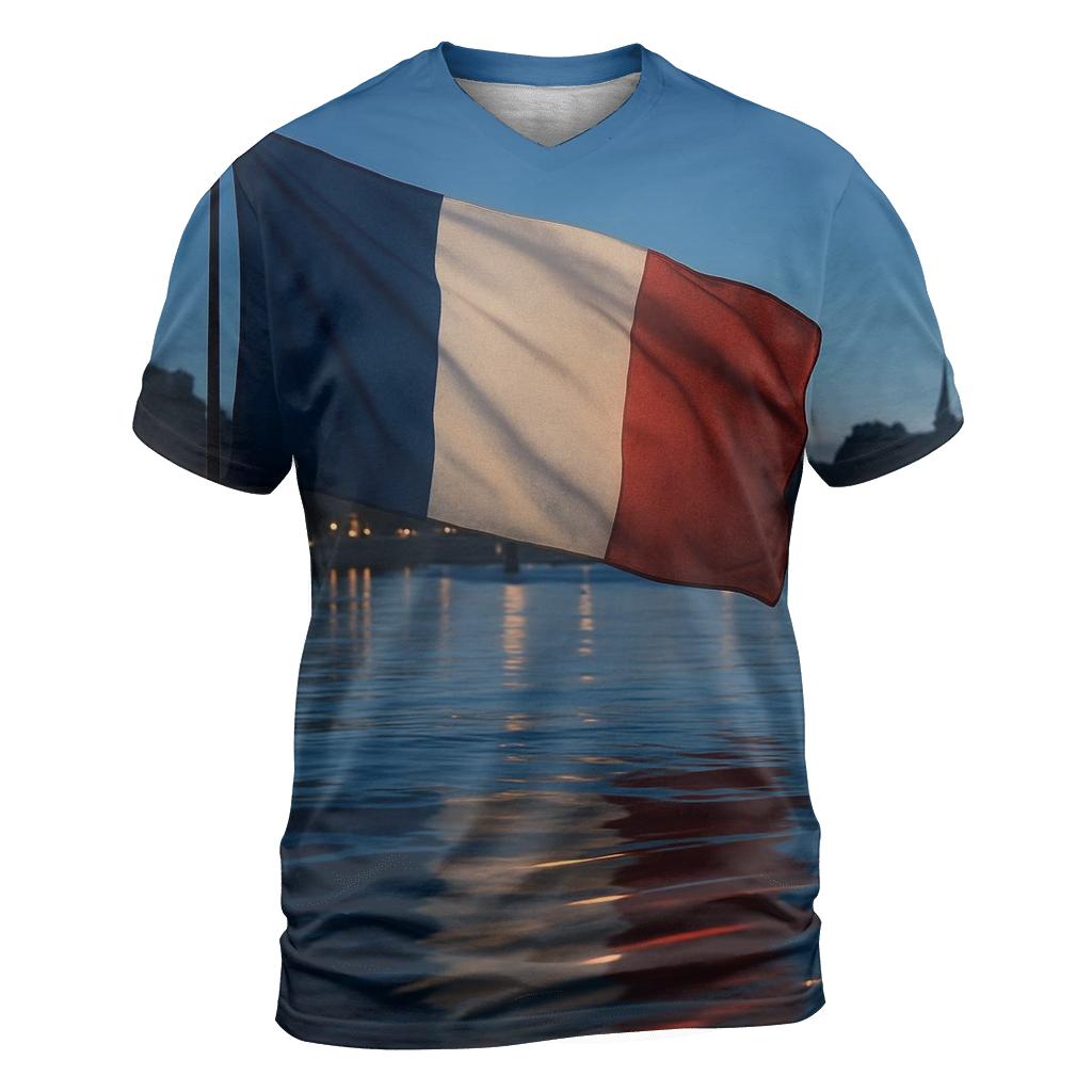 French River Reflection Flag vibrant all-over design tees