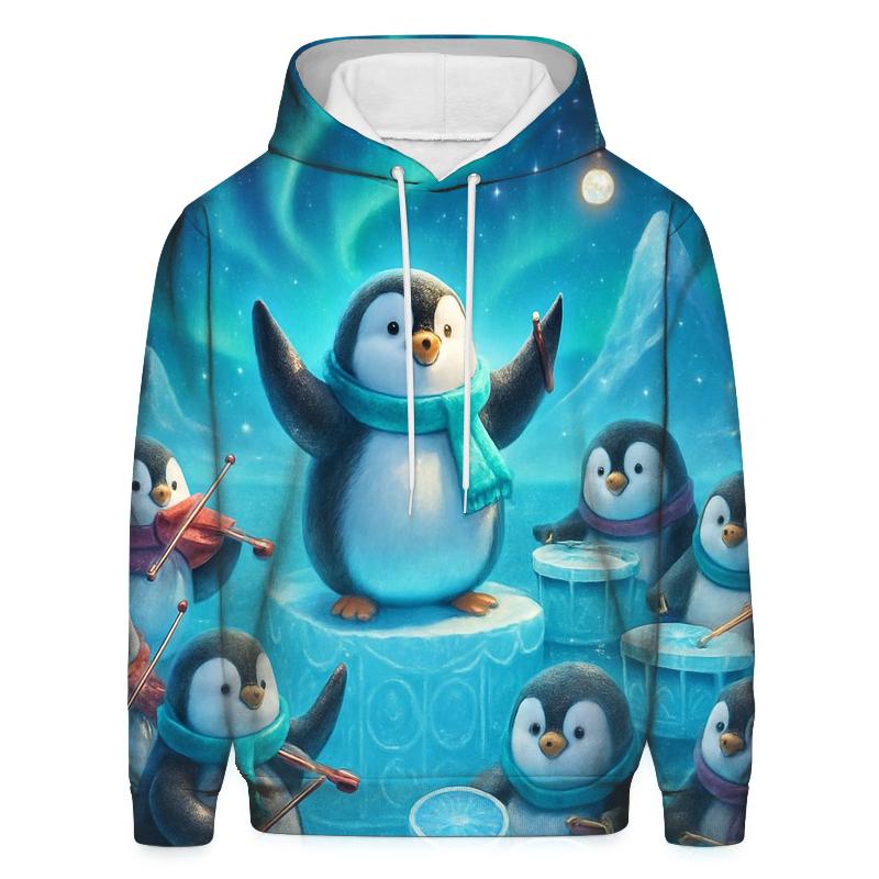 North Pole Penguin Ice Orchestra pullover hoodies