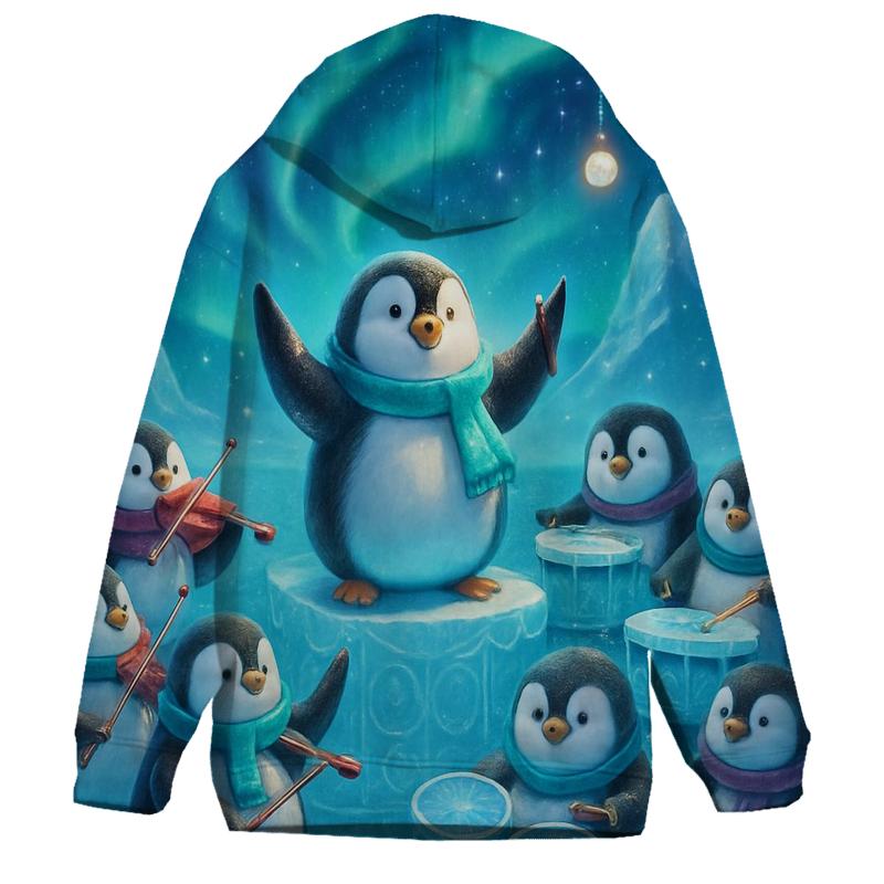 North Pole Penguin Ice Orchestra pullover hoodies