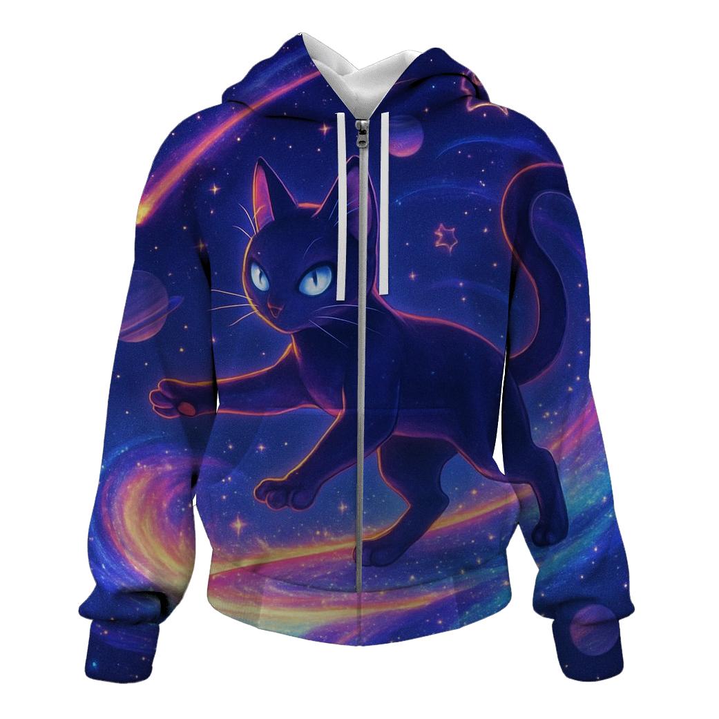 Nebula Drift Cosmic Cat hoodie styles