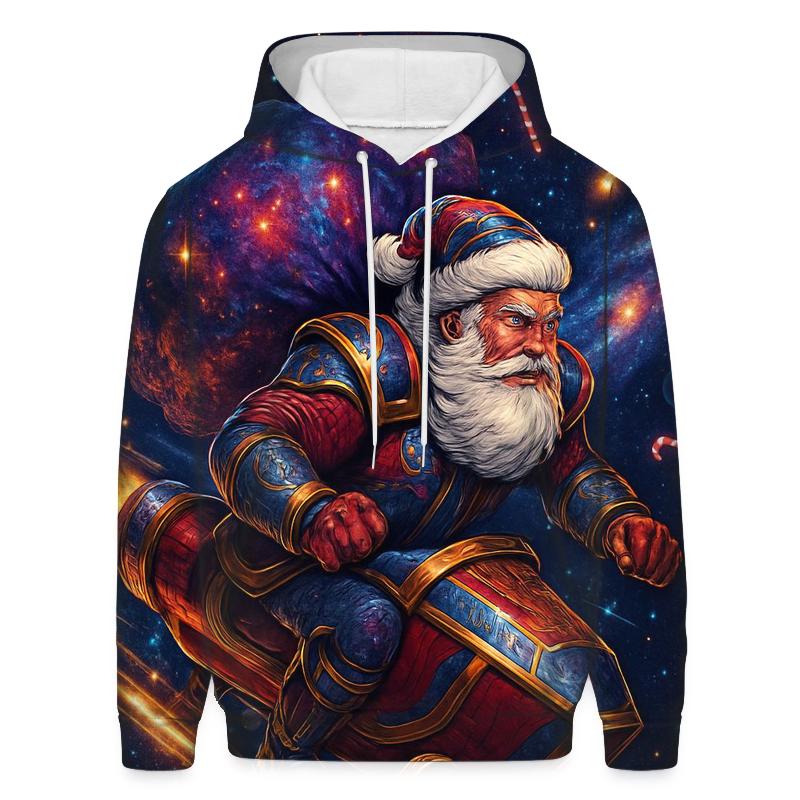 Galactic Sleigh Rider Santa designer hoodies