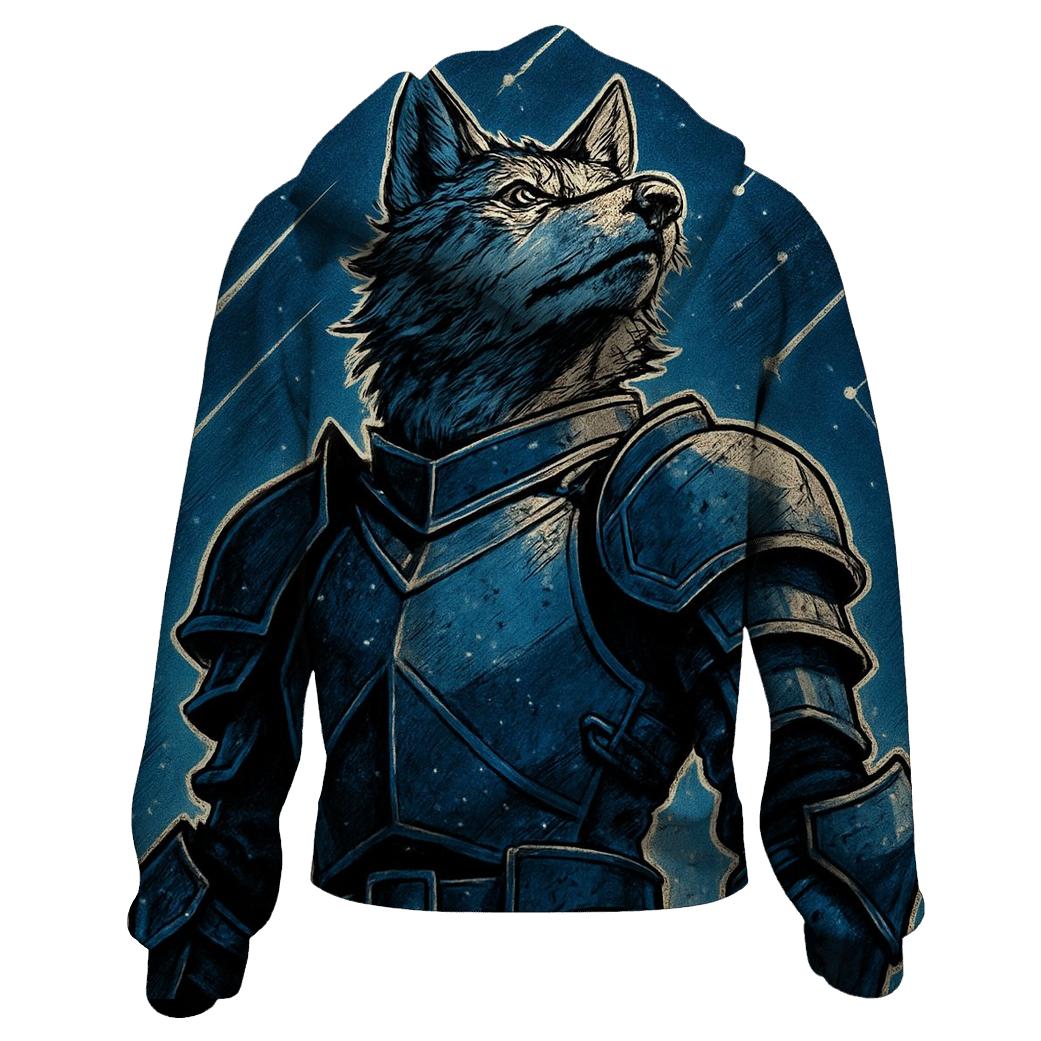 Starlit Samurai Wolf zip-up hoodies
