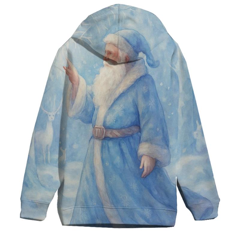 Frosted Crystal Forest Santa embroidered hoodies