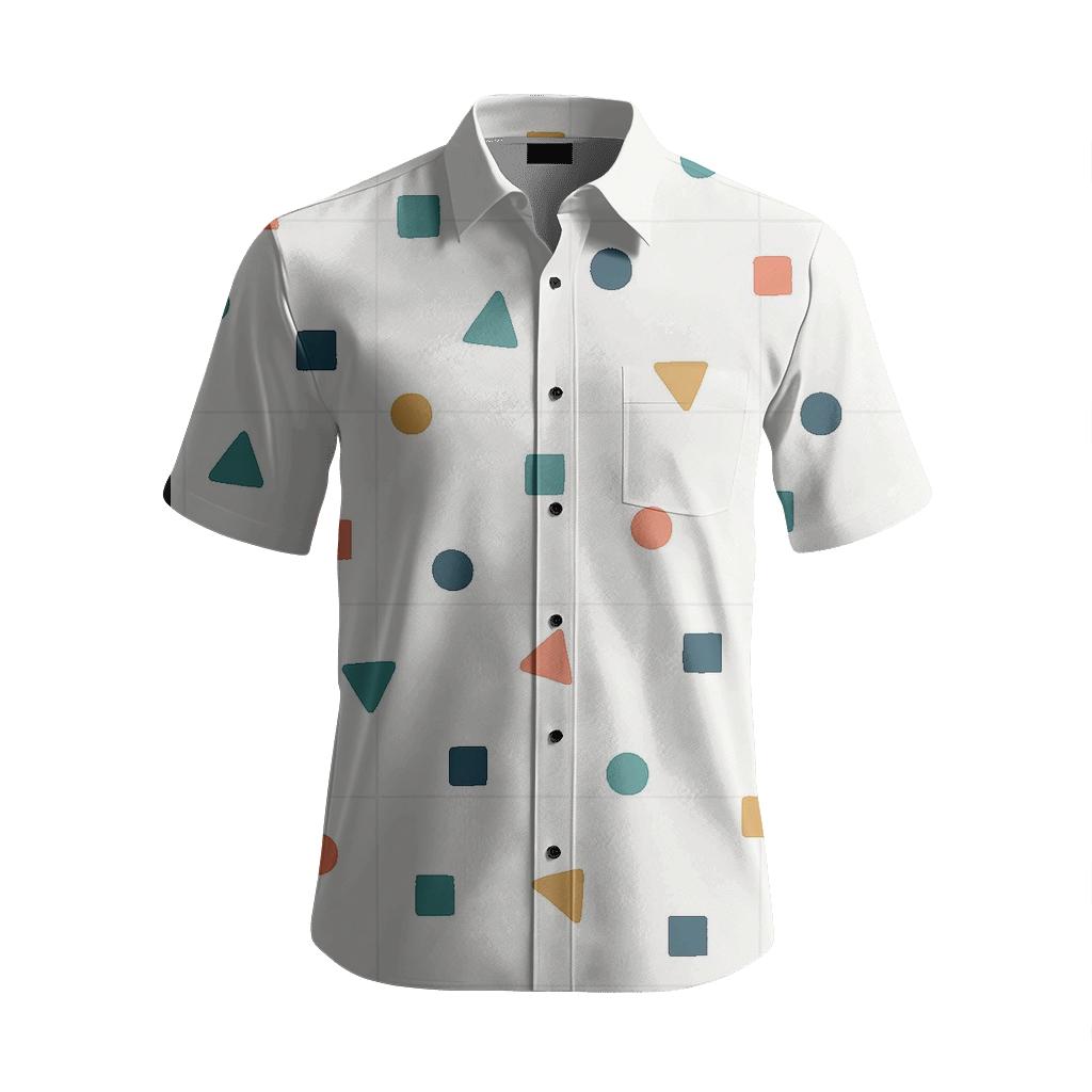 Playful Geometric Confetti Grid stylish threadwork shirts