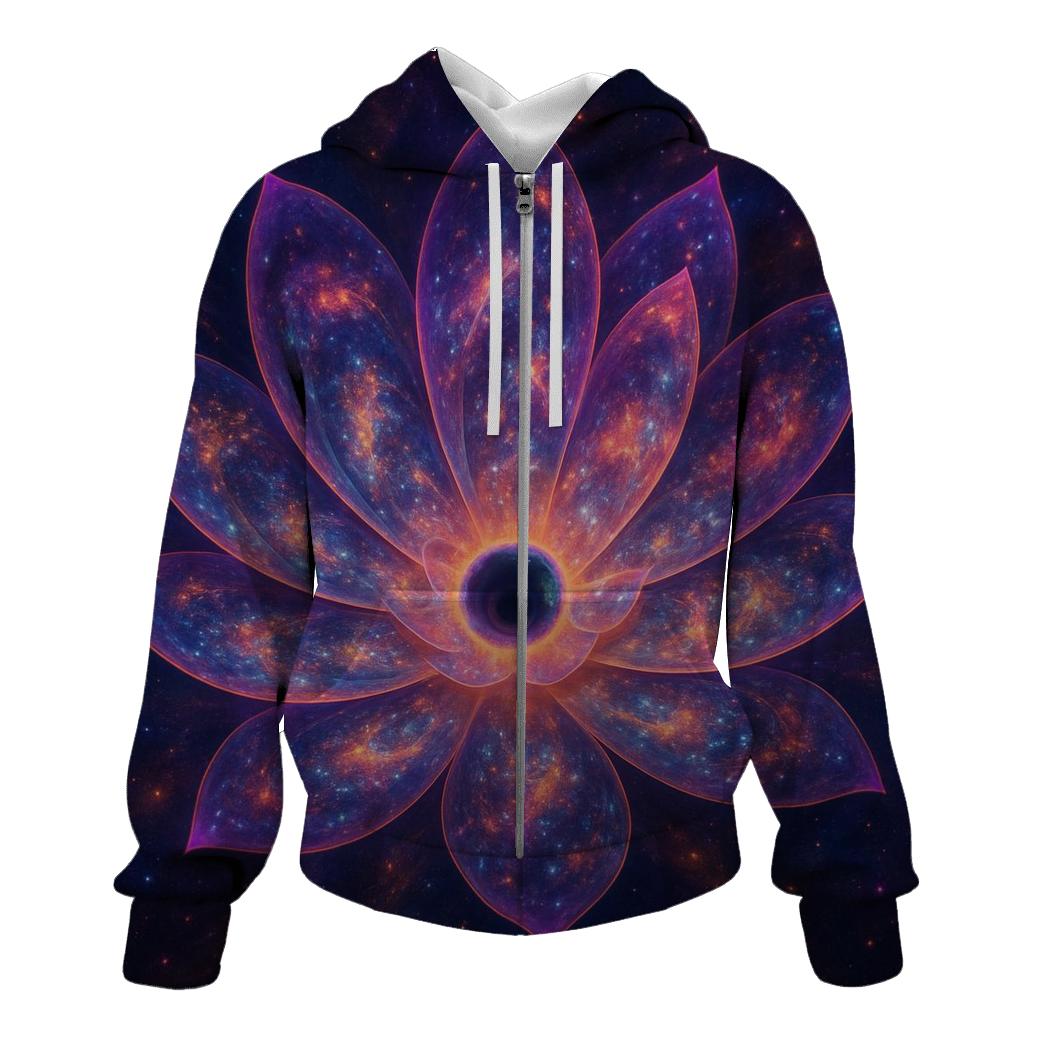 Quantum Lotus Galaxy Bloom hoodie designs