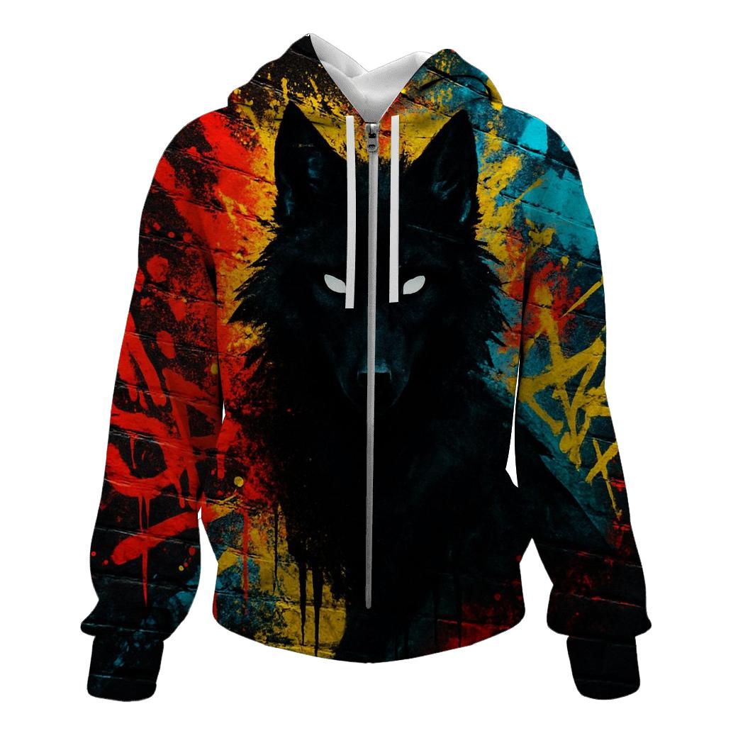 Shadow Graffiti Alley Wolf hoodie trends