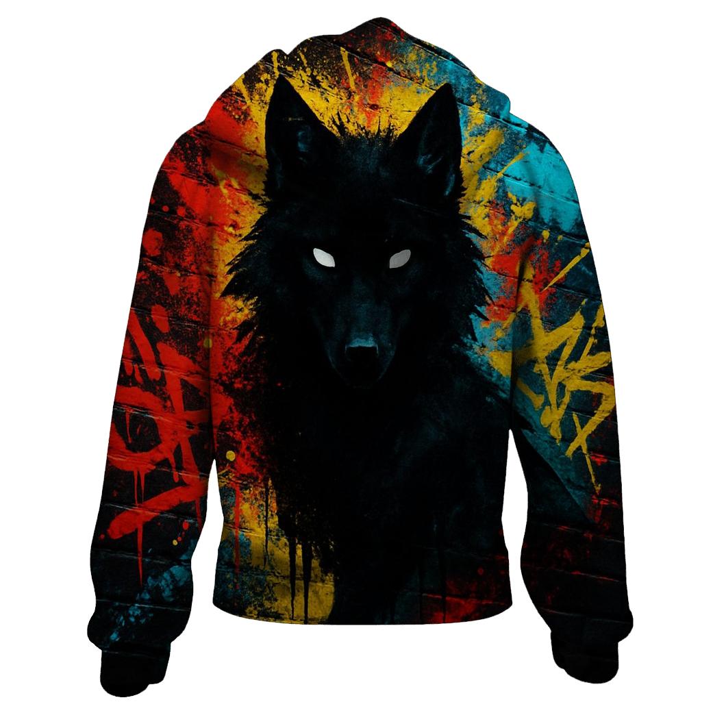 Shadow Graffiti Alley Wolf hoodie trends