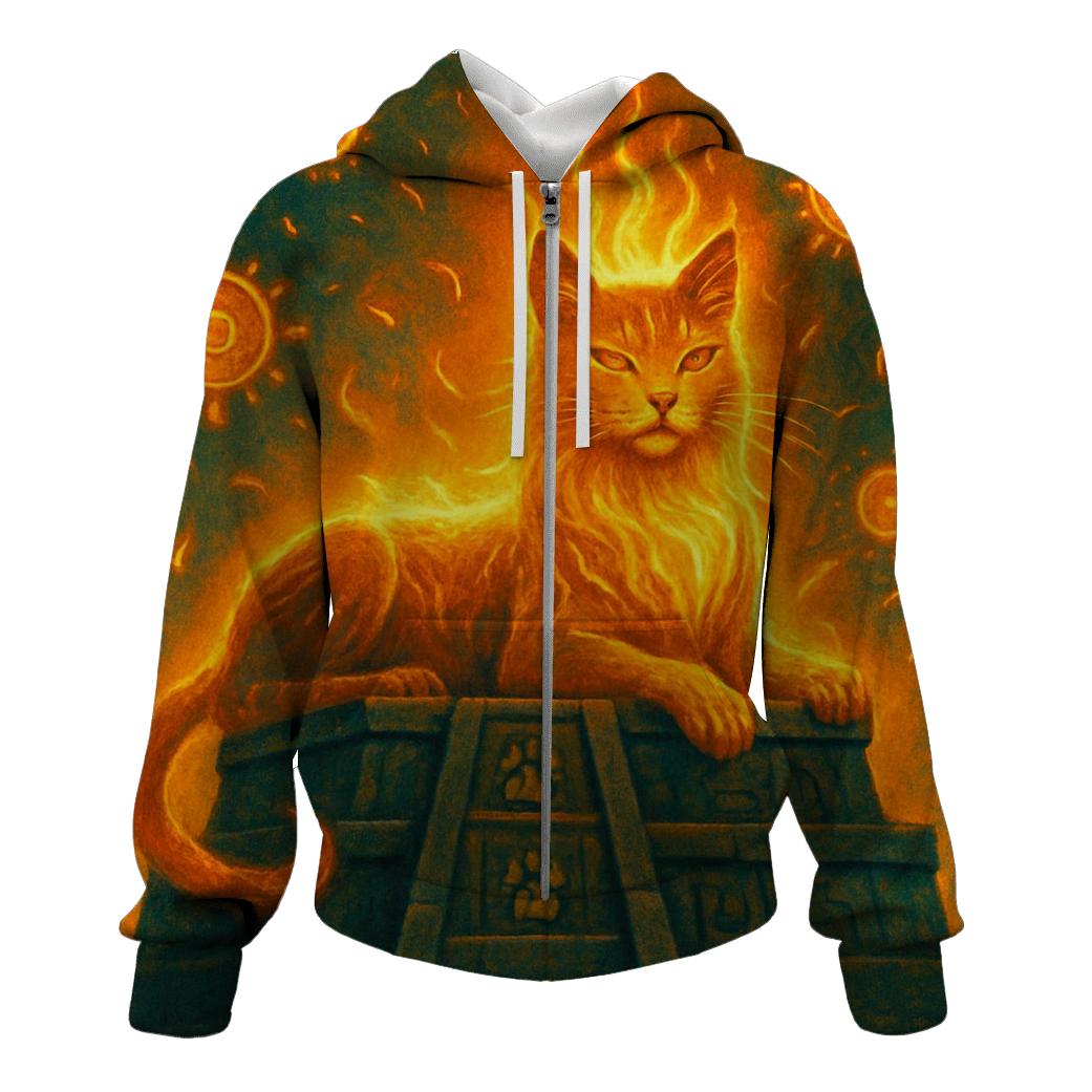 Solar Temple Sun Cat zip-up hoodies