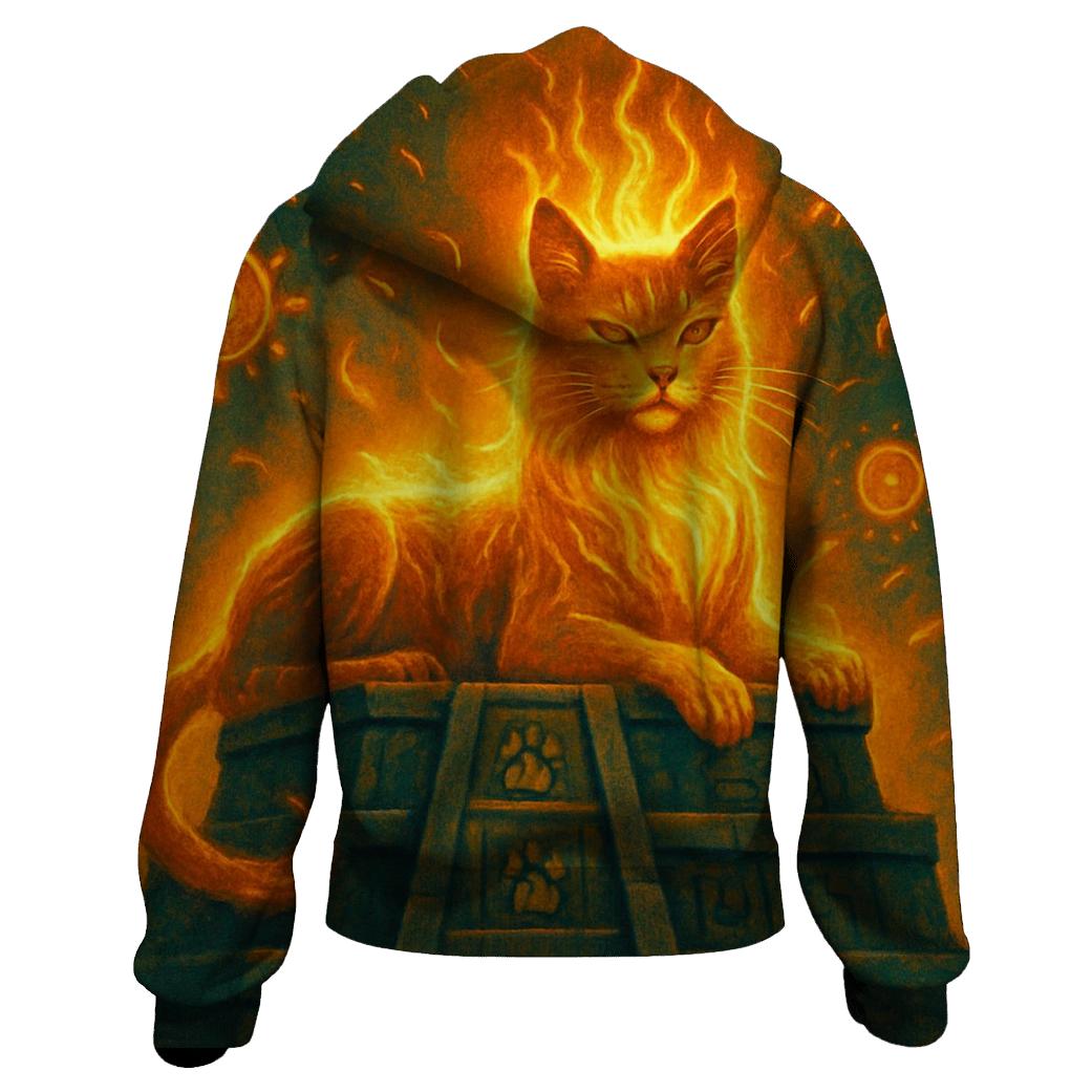 Solar Temple Sun Cat zip-up hoodies