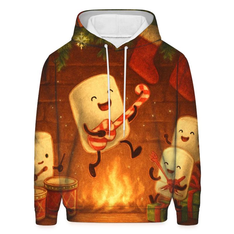 Festive Fireplace Marshmallow Band pullover hoodies