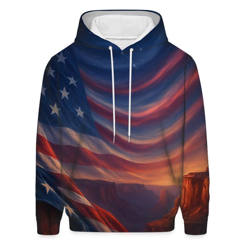 Celestial Stripes Over Canyon Ridge hoodies fashion