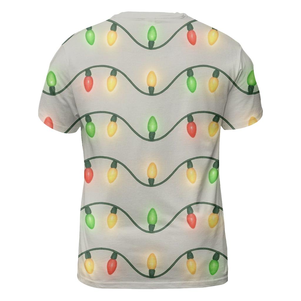 Christmas Lights Wave On Soft Gray personalized full print shirts