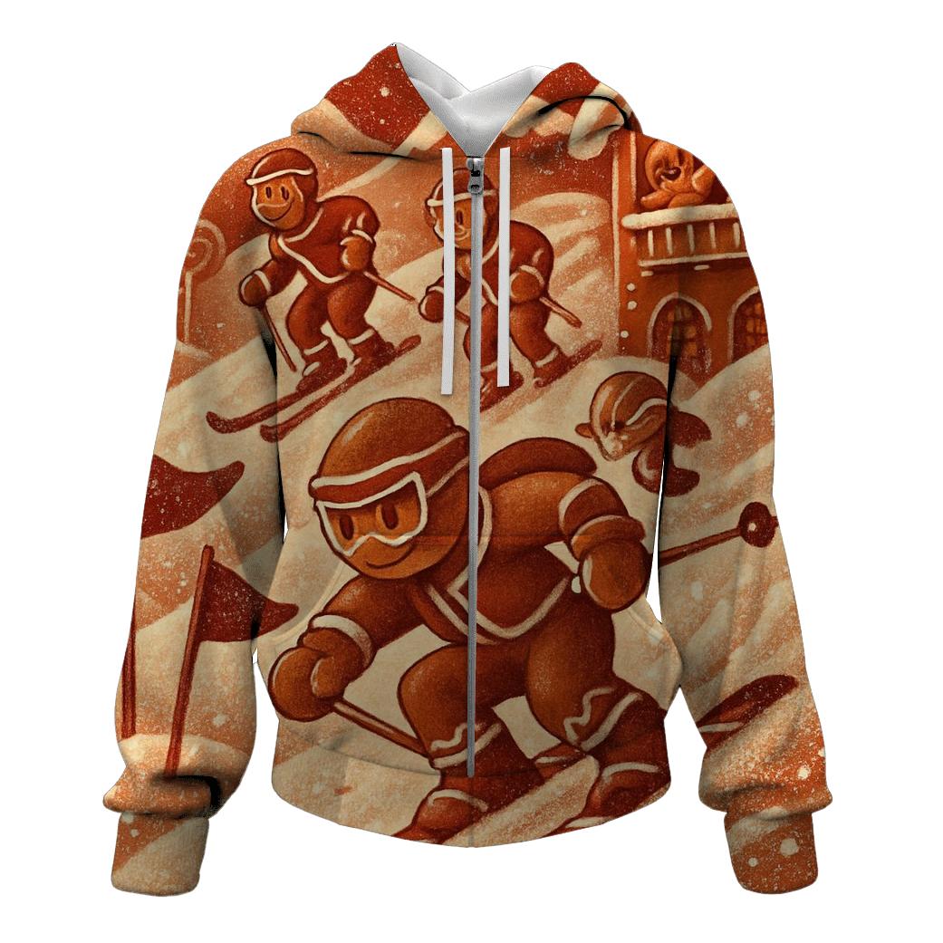 Gingerbread Alpine Ski Race premium hoodies