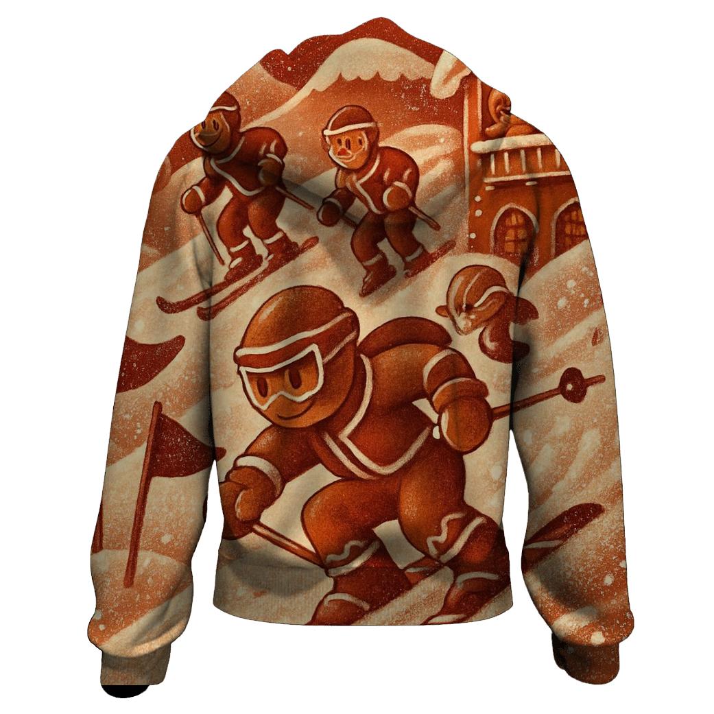 Gingerbread Alpine Ski Race premium hoodies