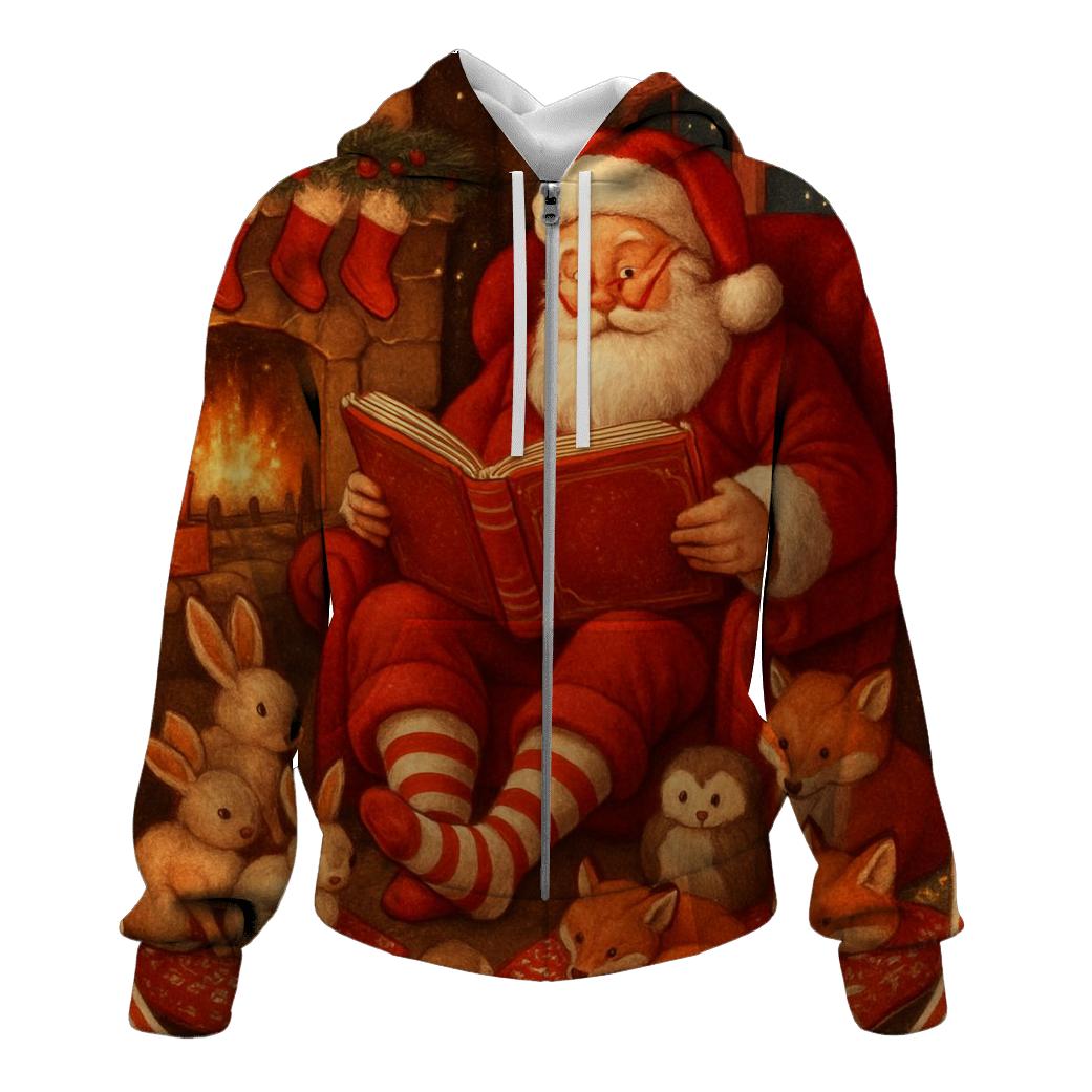Santa Cozy Reading Nook heavyweight hoodies