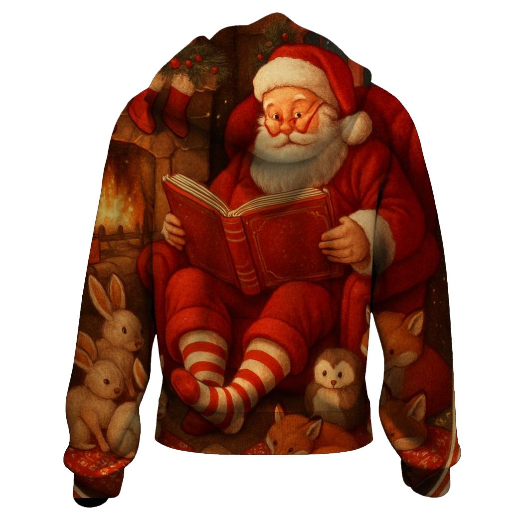 Santa Cozy Reading Nook heavyweight hoodies