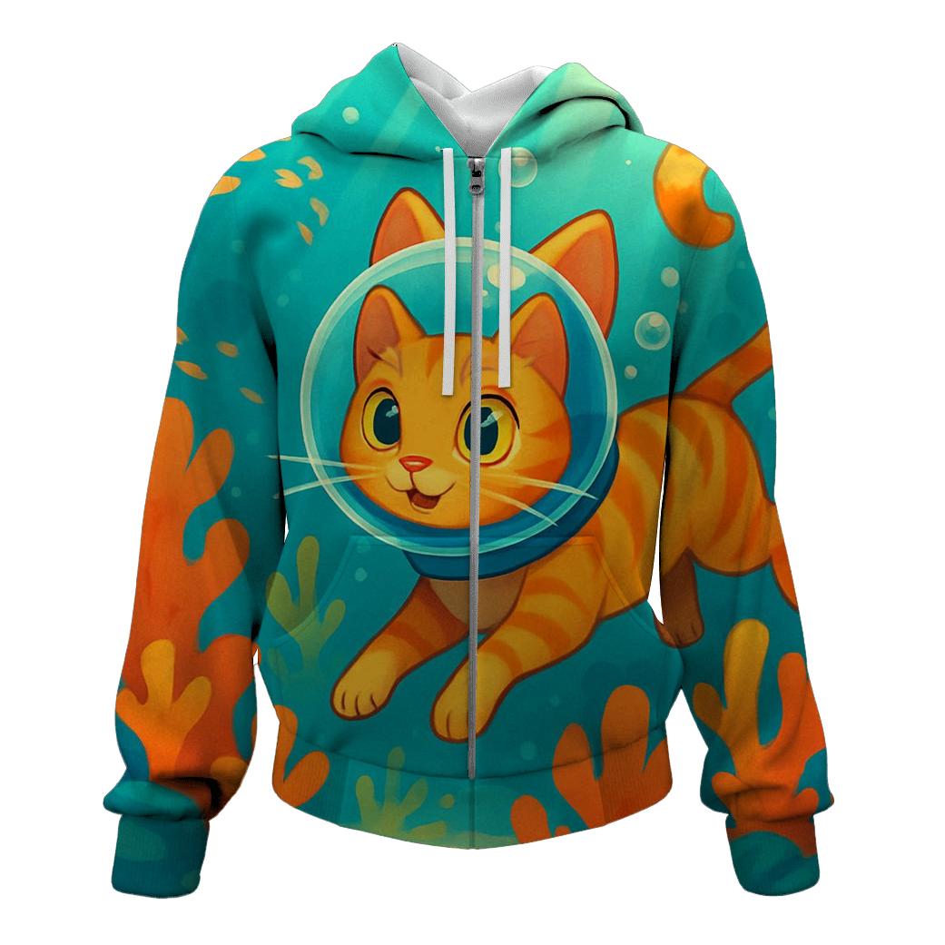 Ocean Reef Diver Cat hoodie trends