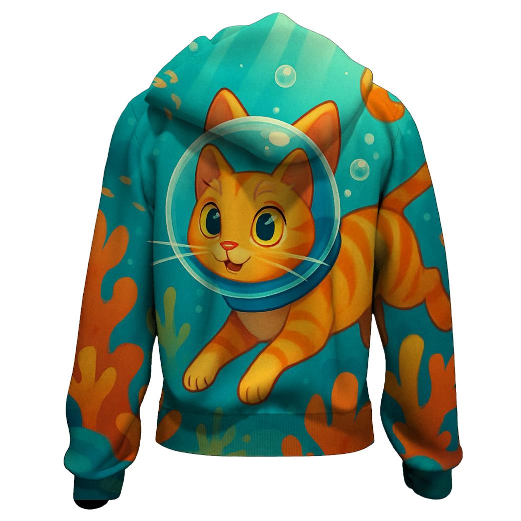 Ocean Reef Diver Cat hoodie trends