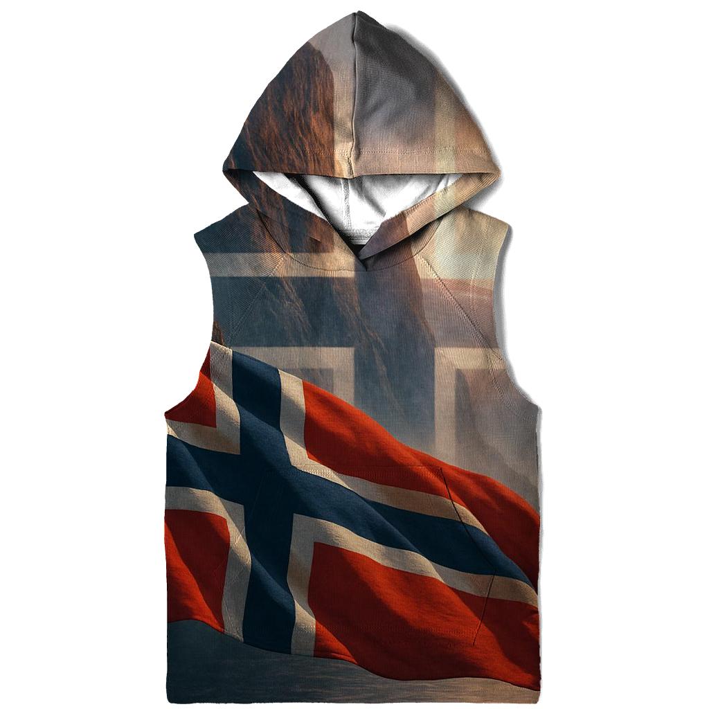 Norwegian Fjord Flag Winds heavyweight hoodies