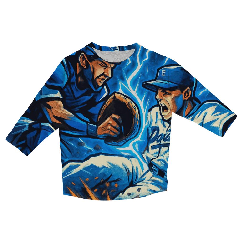 Blue Thunder Home Plate Collision casual three quarter sleeve shirts