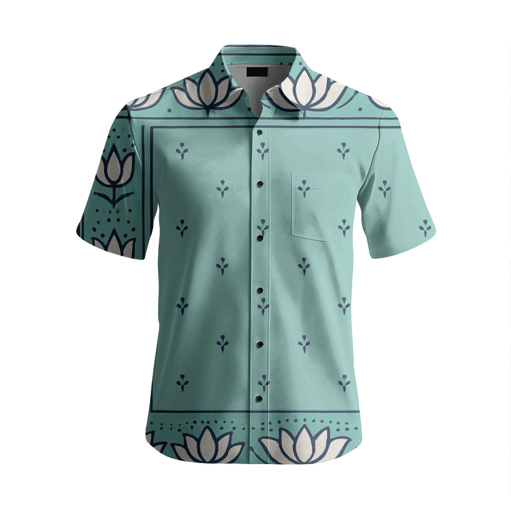 Lotus Border And Inner Field stylish threadwork shirts