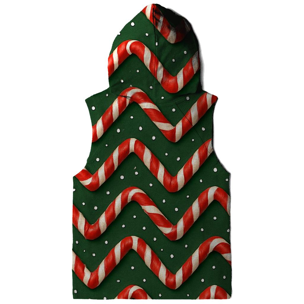 Candy Cane Chevron On Pine Green pullover hoodies