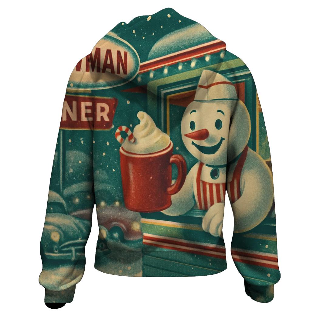 Retro Snowman Roadside Diner hoodie designs