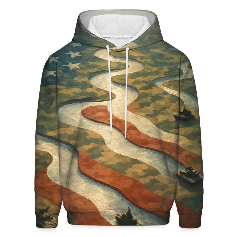 Camouflage Rivers Of Freedom heavyweight hoodies