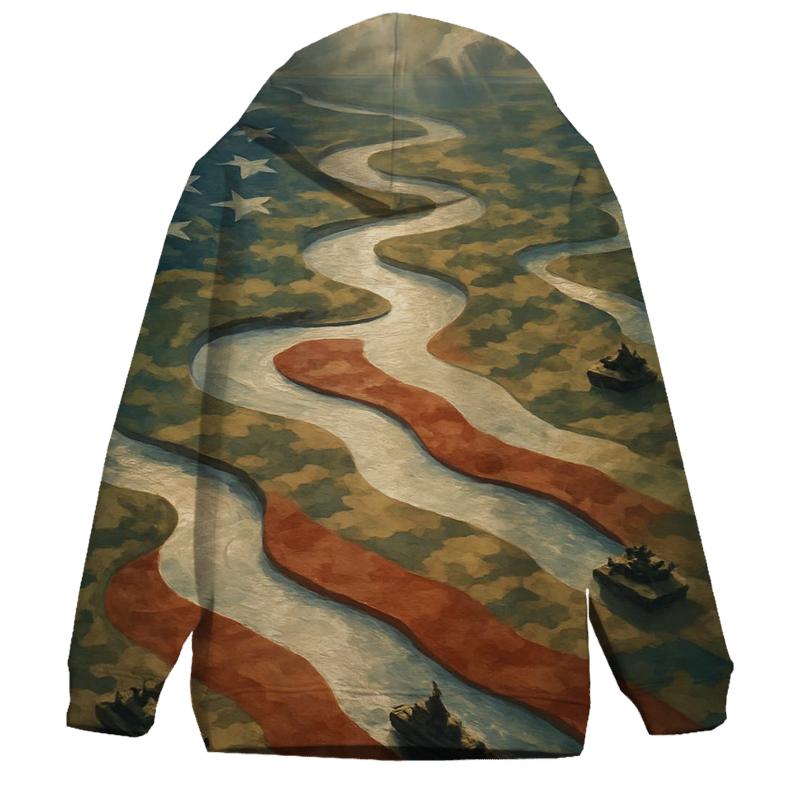 Camouflage Rivers Of Freedom heavyweight hoodies
