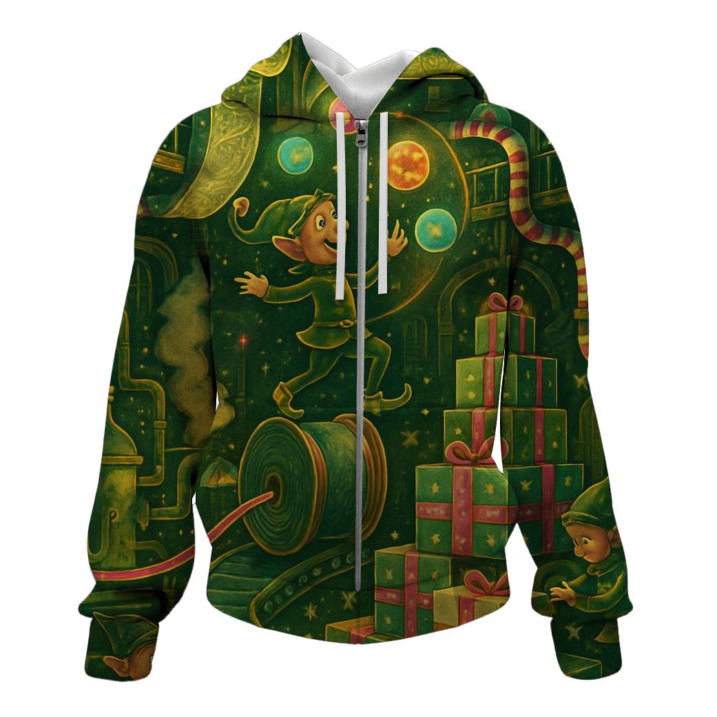 Elves Midnight Gift Wrapping Factory lightweight hoodies