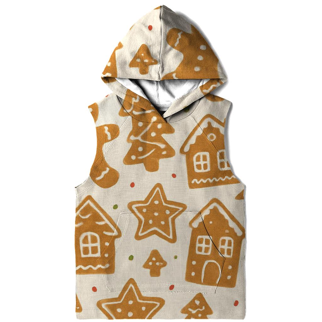 Gingerbread Village Scatter On Cream heavyweight hoodies