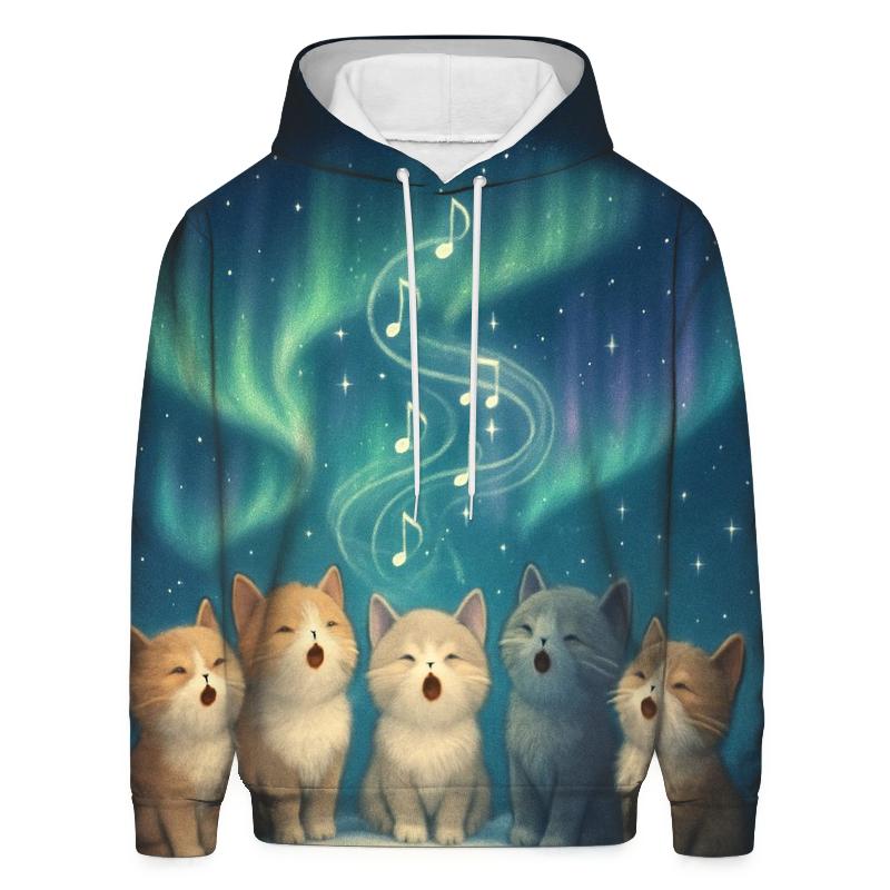 Aurora Symphony Cat Chorus zip-up hoodies