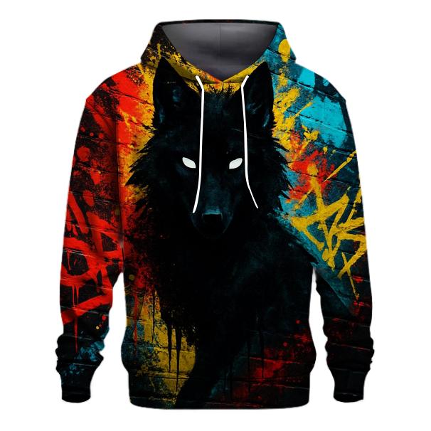 Shadow Graffiti Alley Wolf heavyweight hoodies