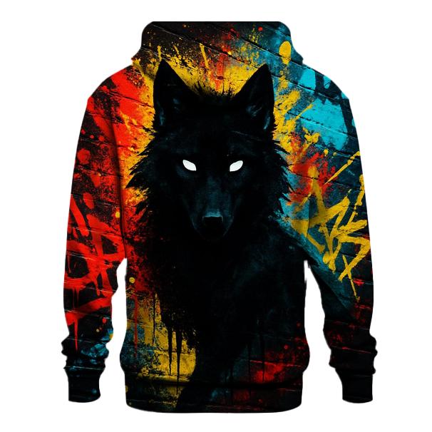 Shadow Graffiti Alley Wolf heavyweight hoodies