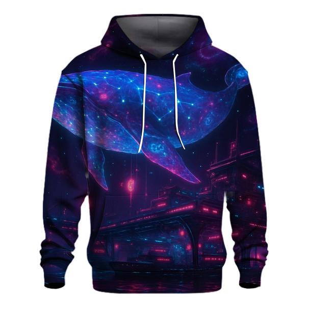 Neon Whale Through The Star Harbor zip-up hoodies