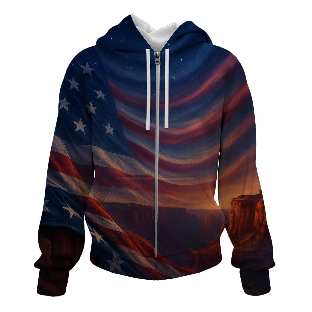 Celestial Stripes Over Canyon Ridge printed hoodies