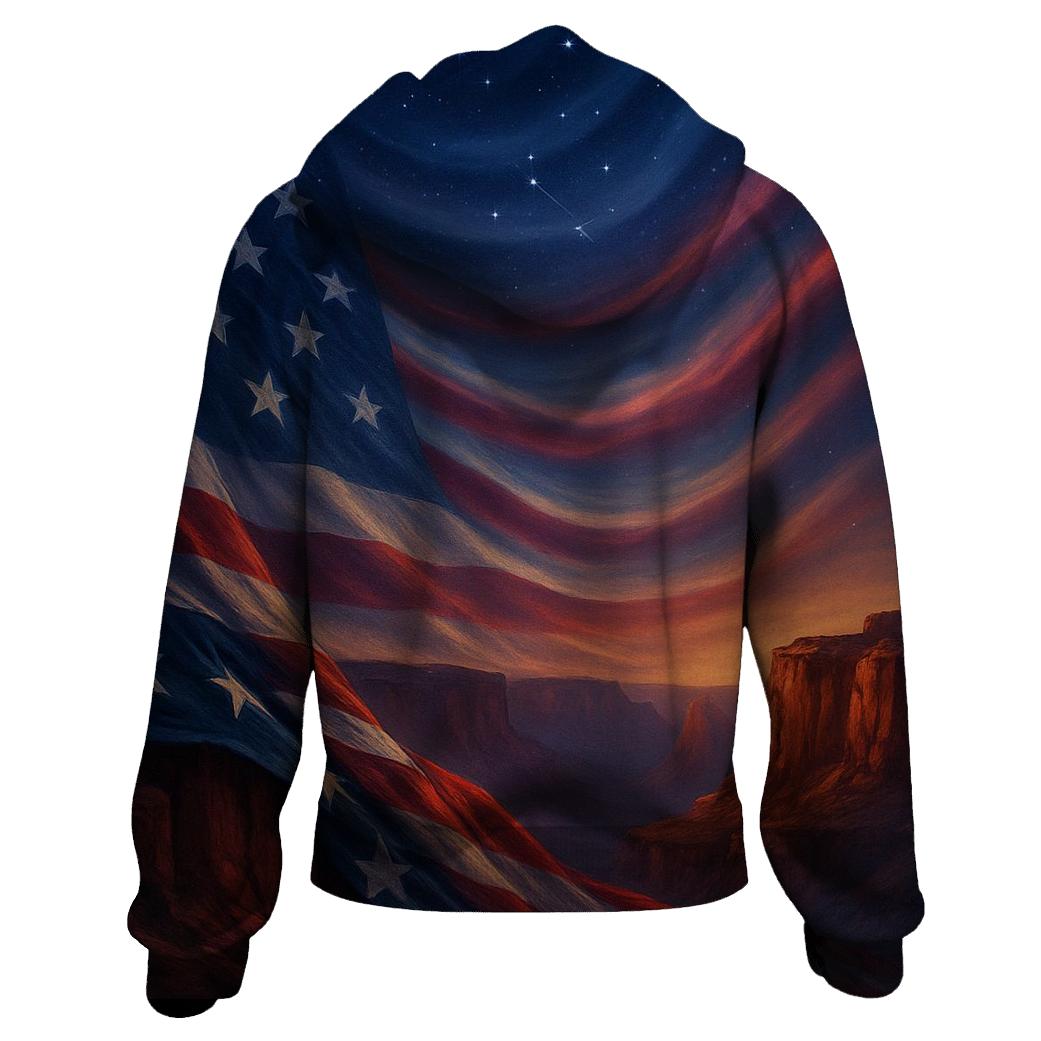 Celestial Stripes Over Canyon Ridge printed hoodies