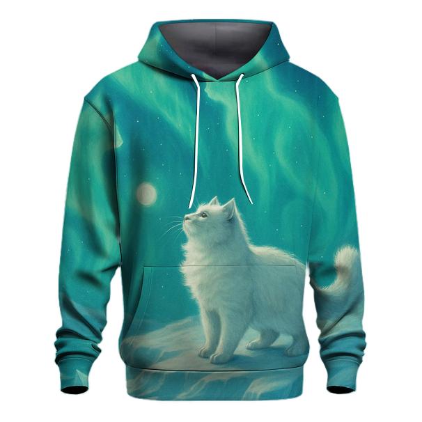 Arctic Aurora Hunter Cat lightweight hoodies