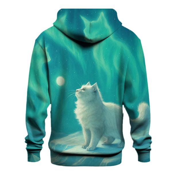 Arctic Aurora Hunter Cat lightweight hoodies