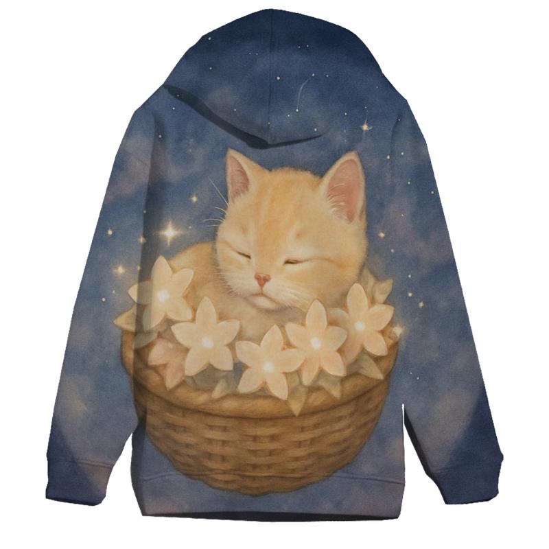 Star Blossom Basket Kitten pullover hoodies