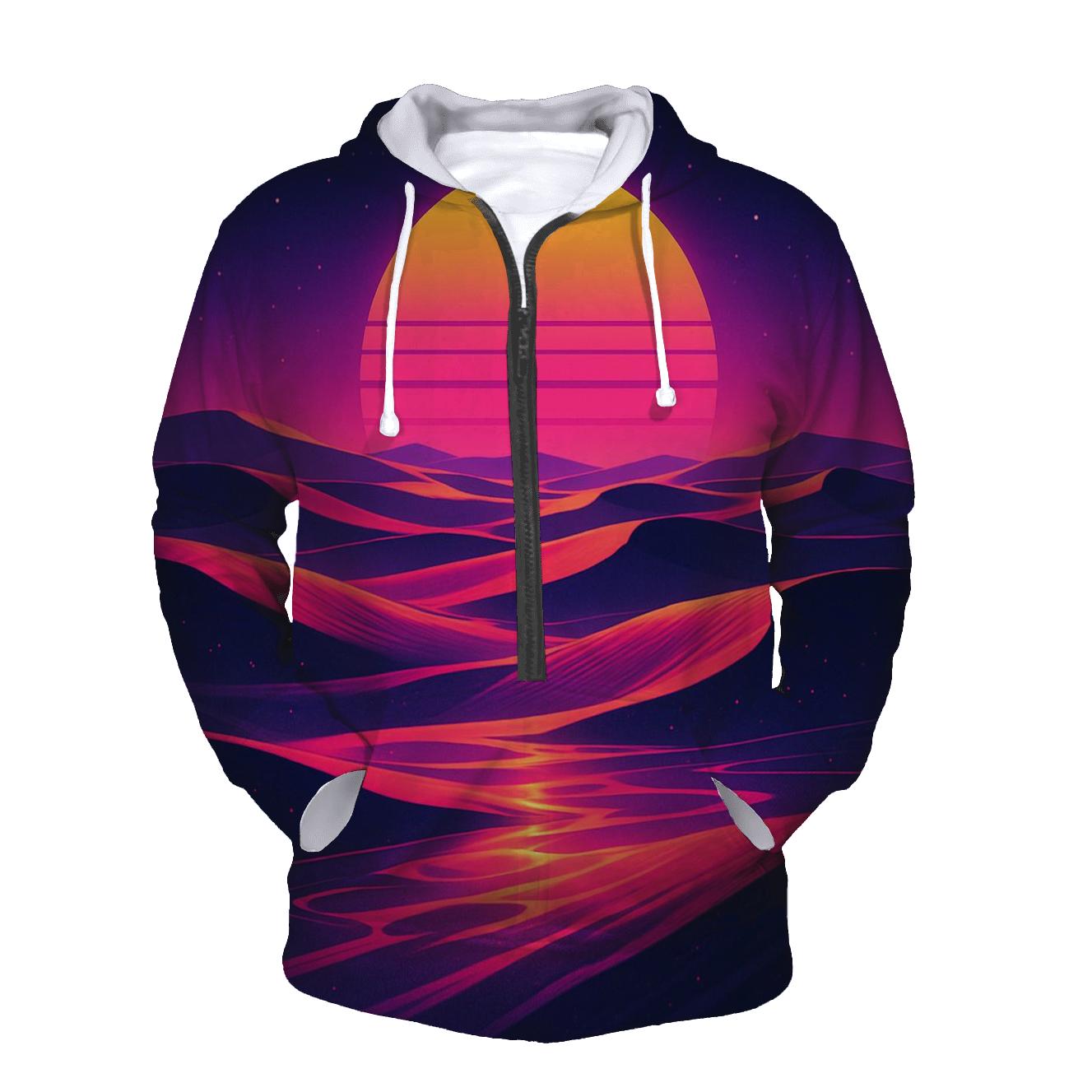 Neon Mirage Sunset Dunes designer hoodies