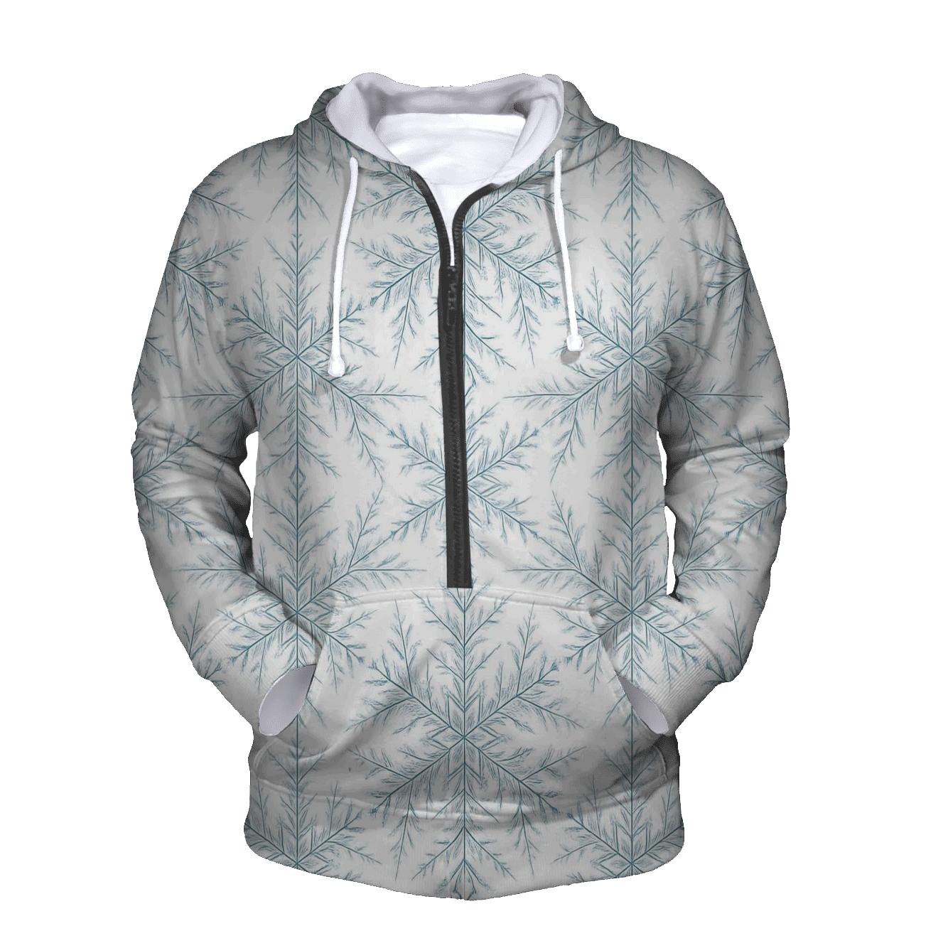 Snowflake Lattice On Icy White hoodie styles