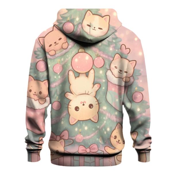 Kawaii Christmas Cat Tree Takeover lightweight hoodies