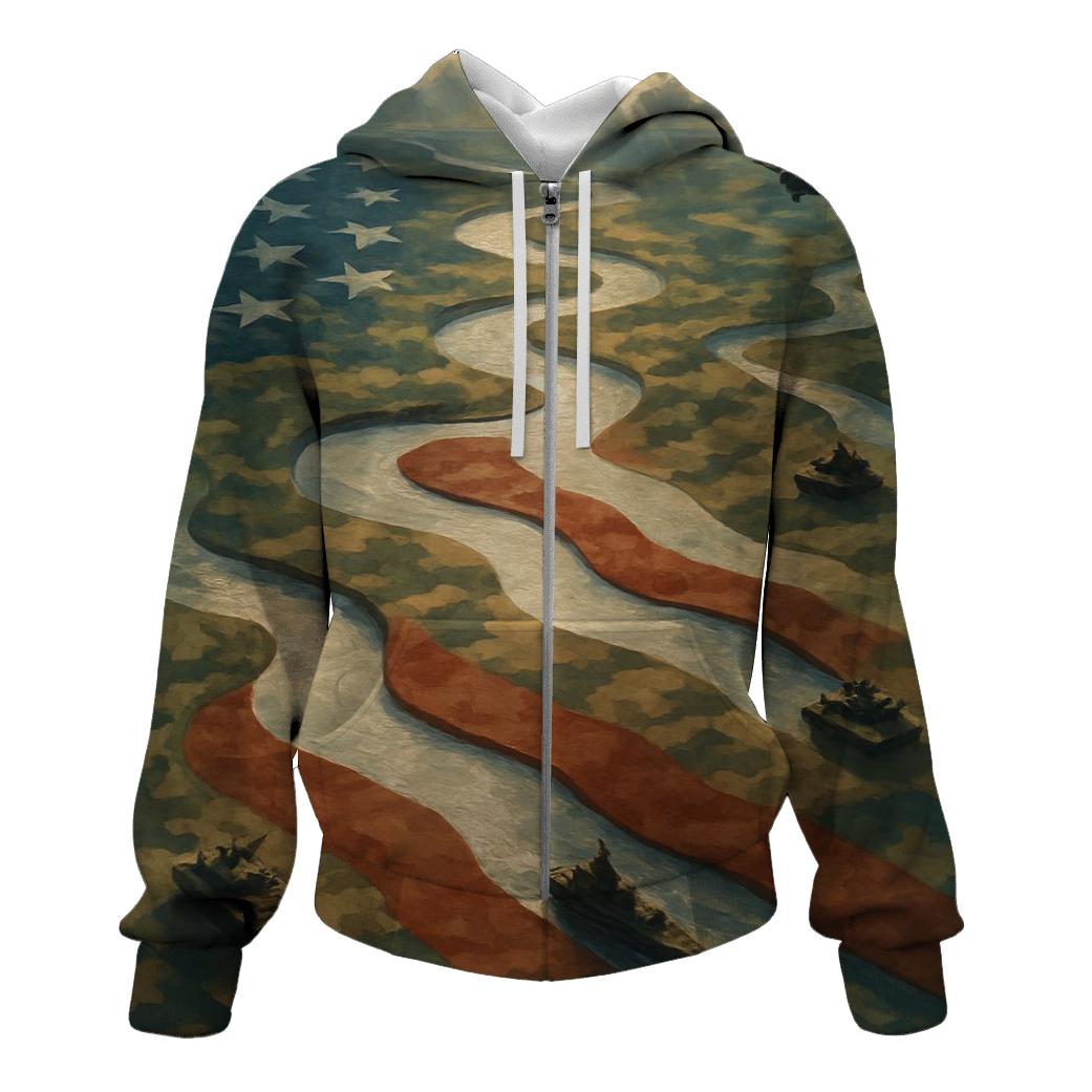 Camouflage Rivers Of Freedom lightweight hoodies