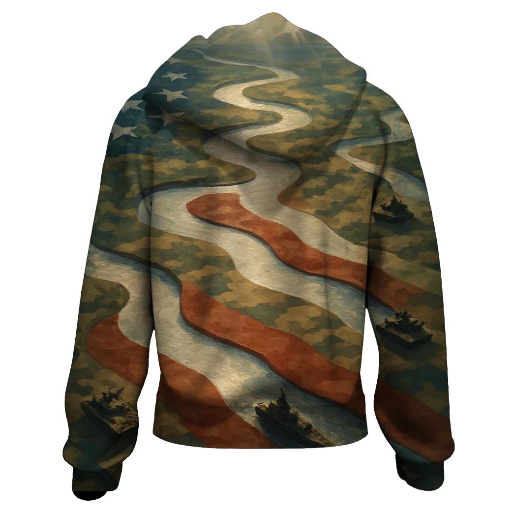 Camouflage Rivers Of Freedom lightweight hoodies